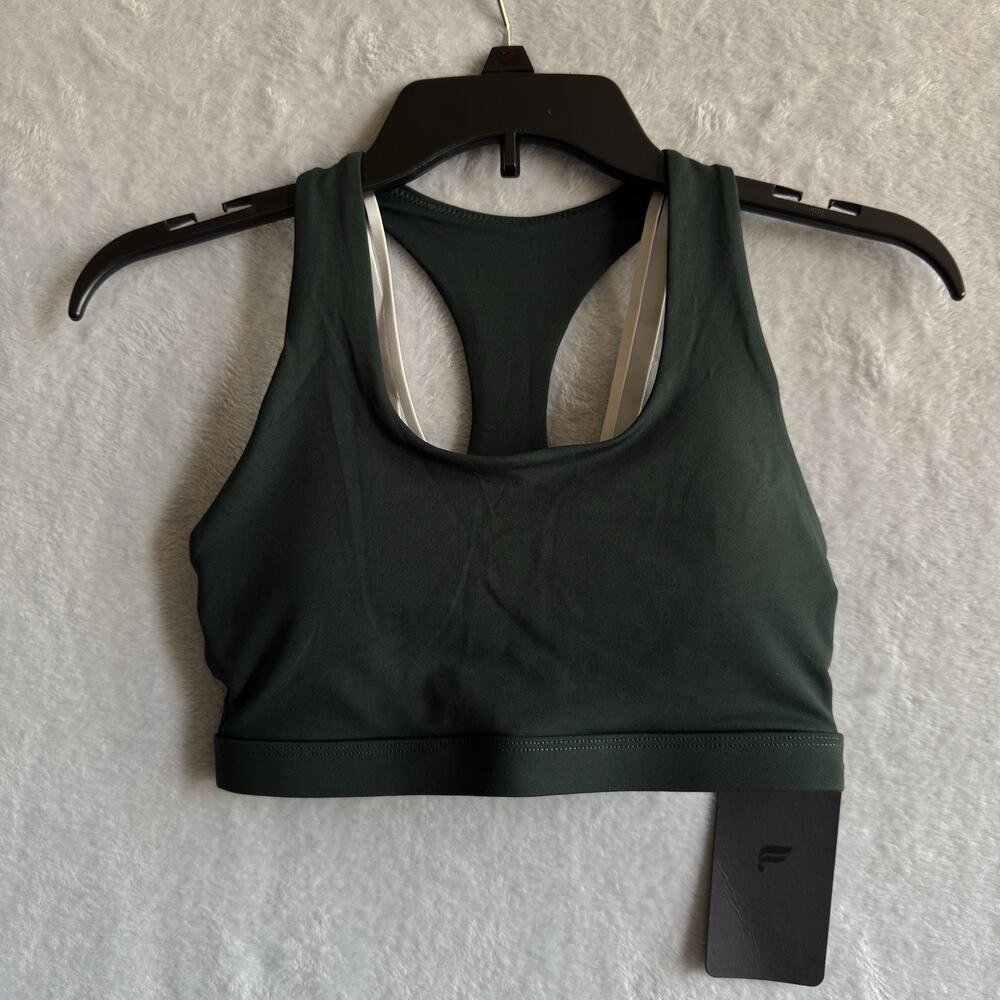 Fabletics Boost Medium Impact Sports Bra Women’s size XS Green Racerback NWT